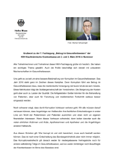 Grußwort von Heiko Maas (Bundesminister der Justiz und für Verbraucherschutz) zur 7. Fachtagung 