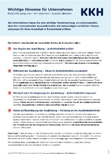 Beschäftigung von internationalen Auszubildenden