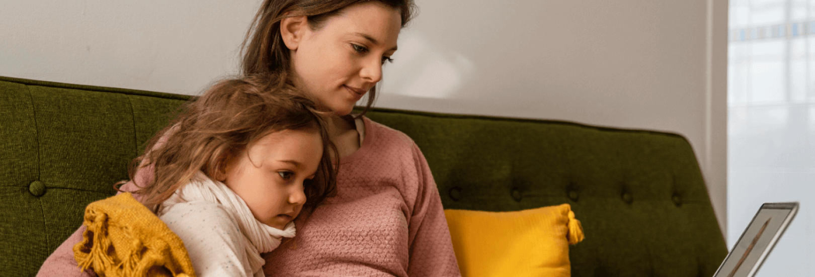 Mutter und Kind sind krank