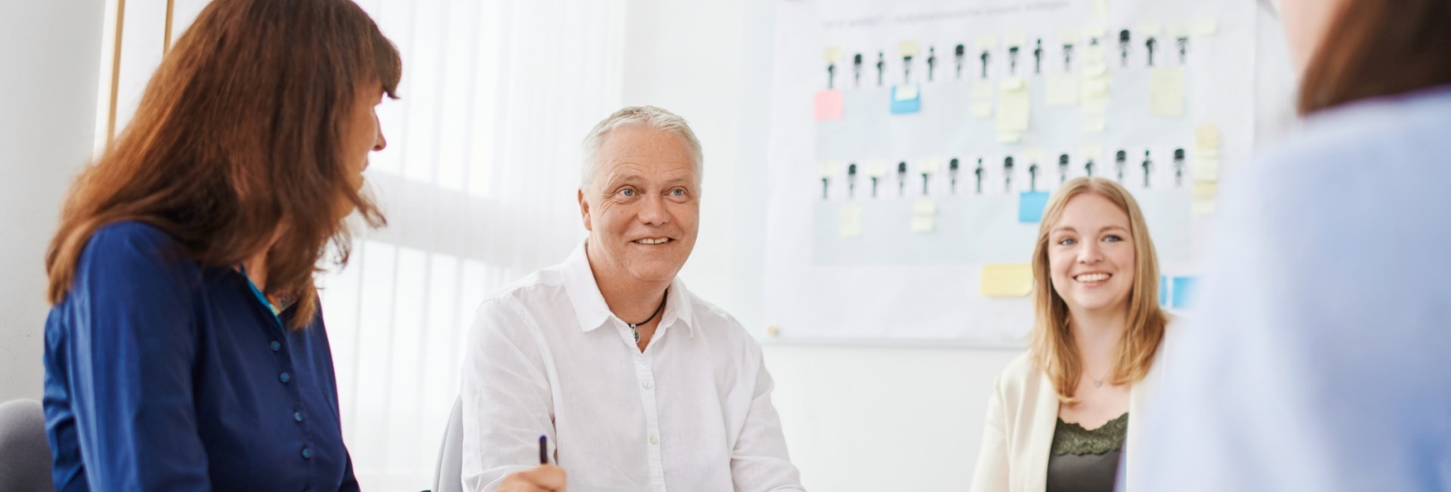 Vier Personen im Gespräch über Gesundheit