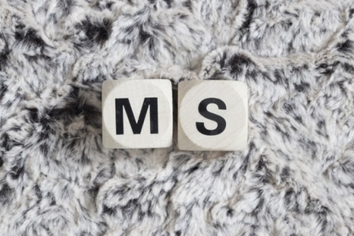 Zwei Würfel mit den Buchstaben M und S liegen auf einem Teppich